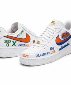 New York Knicks 2026 Eastern Conference Champions Graphic Air Force 1 Shoes Sneakers for Basketball Fans