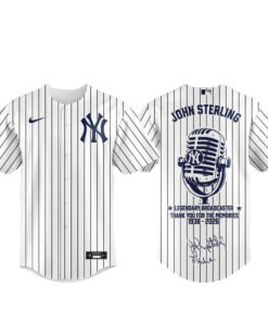 New York Yankees In Memories Of John Sterling 1938-2026 Baseball Jersey