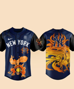 New York Yankees x Naruto Kurama Baseball Jersey Version 1