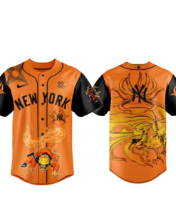 New York Yankees x Naruto Kurama Baseball Jersey Version 2