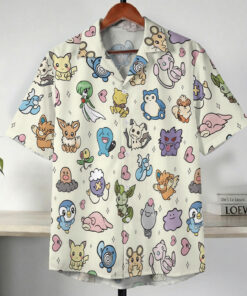 Pastel Yellow Kawaii Pokemon Character Hawaiian Shirt