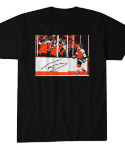Philadelphia Flyers Trevor Zegras Penalty Box Celebration T-Shirt