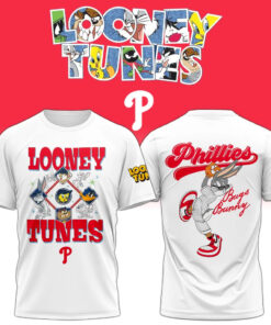 Philadelphia Phillies x Looney Tunes Bugs Bunny Retro Baseball White Shirt