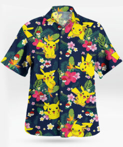 Pikachu Floral Pattern Hawaiian Shirt Tropical Summer Style