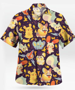 Pikachu and Friends Pattern Pokemon Hawaiian Shirt