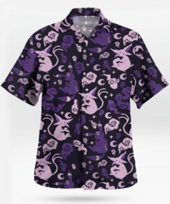 Anime Pokemon Espeon and Umbreon Purple Night Hawaiian Shirt