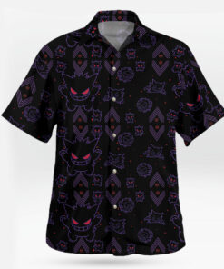 Pokémon Gengar Neon Shadow Tropical Hawaiian Shirt