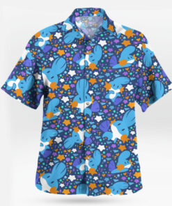 Pokemon Mudkip Blue Aloha Pattern Hawaiian Shirt