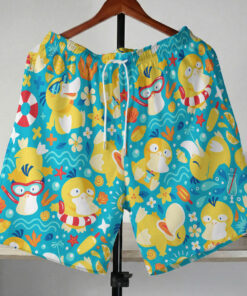 Anime Pokemon Psyduck Beach Tropical Swim Shorts