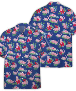 Pokemon Slowpoke Pink Button Shirt Blue Generation Hawaiian Shirts