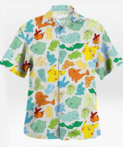 Pokémon Starter Characters Hawaiian Shirt Colorful Print