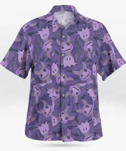 Purple Mimikyu Ghost Button-Up Hawaiian Shirt