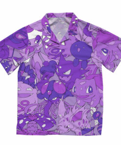 Purple Poison-Type Collage Pokemon Hawaiian Shirt