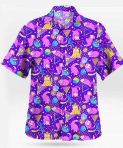 Purple Slowpoke Vaporwave Pokemon Hawaiian Shirt