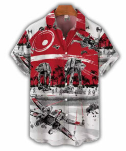 Red Star Wars Battle Hawaiian Shirt Tropical Force Style