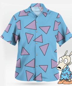 Rocko’s Modern Life Purple Triangle Pattern Hawaiian Shirt