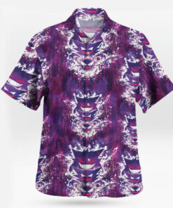 Shadow Gengar Pokemon Hawaiian Shirt Anime Tropical Print
