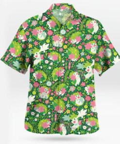 Shaymin Floral Paradise Hawaiian Shirt Pokemon Inspired Tropical Style