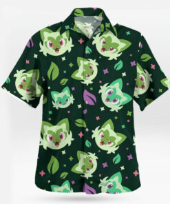 Sprigatito Aloha Pattern Pokémon Hawaiian Shirt