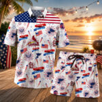 St Louis Cardinals 4Th Of July Happy Holiday Hawaiian Shirt And Shorts