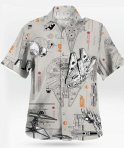 Star Wars Spaceship Blueprint Hawaiian Shirt