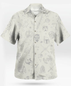 Star Wars White Hawaiian Shirt Minimalist Style