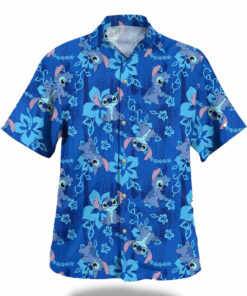 Stitch Blue Aloha Pattern Hawaiian Shirt