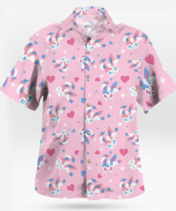 Sylveon Pattern Hawaiian Shirt Sweet Pink Tropical Vibes