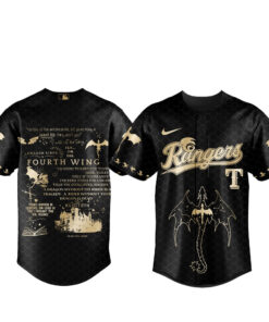 Texas Rangers x Fourth Wing Night 2026 Black Baseball Jersey