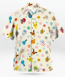 Tiny Pokémon Button-Up Hawaiian Shirt Adorable Design