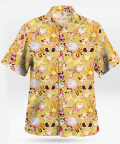 Tropical Pokemon Party Yellow Aloha Hawaiian Shirt