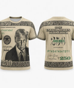 Unisex 250 Two Hundred Fifty Dollar Bill 2026 Graphic Shirt for Patriotic Fans