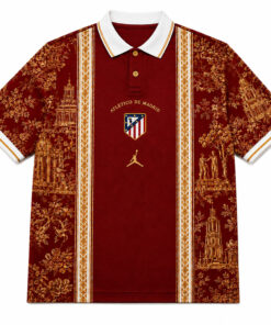 Unisex Atletico Madrid FC x Heritage Paris Graphic Polo Shirt 2026 for Soccer Fans