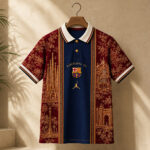 Unisex Barcelona FC x Heritage Paris Graphic Polo Shirt 2026 for Soccer Fans Version 1