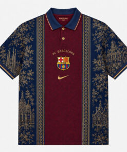 Unisex Barcelona FC x Heritage Paris Graphic Polo Shirt 2026 for Soccer Fans Version 2