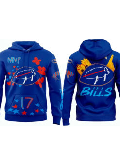 Unisex Buffalo Bills Billustration Graphic Hoodie – Blue Football Fan Pullover