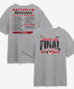 Unisex Carolina Hurricanes Heather Gray 2026 Stanley Cup Final Roster Graphic Shirt for Hockey Fans