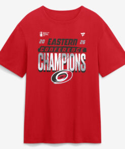 Unisex Carolina Hurricanes Red 2026 Eastern Conference Champions Graphic Shirt for Hockey Fans