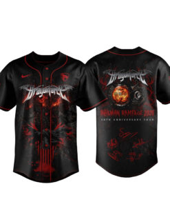 Unisex DragonForce Inhuman Rampage 20th Anniversary Tour 2026 Signature Baseball Jersey for Music Fans