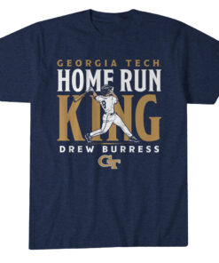 Unisex Georgia Tech Baseball Drew Burress Home Run King Graphic Shirt for Baseball Fans