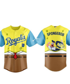 Unisex Kansas City Royals SpongeBob Night Graphic Baseball Jersey 2026 for Baseball Fans