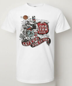 Unisex Lone Star Beer Lets Go San Antonio Spurs Graphic Shirt for Basketball Fans