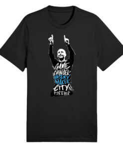Unisex Manchester City Pep Game Changer History Maker City Forever Graphic T-Shirt for Soccer Fans