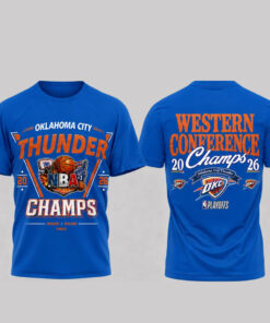 Unisex Oklahoma City Thunder 2026 Western Champions Graphic Shirt for Basketball Fans