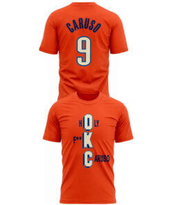 Unisex Oklahoma City Thunder Holy F Caruso Graphic Shirt for Basketball Fans