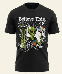 Unisex San Antonio Spurs Western Conference Finals 2026 Believe This Alien Graphic Shirt for Basketball Fans