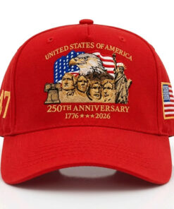 Unisex United States Of America 250th Anniversary 1776 2026 Patriotic Graphic Hat for USA Fans