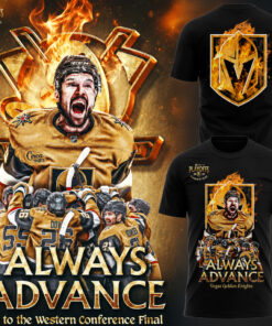 Unisex Vegas Golden Knights Always Advance Playoffs Graphic Shirt 2026 for Hockey Fans