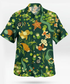 Water-Type Pokémon Hawaiian Shirt Short Sleeves Tropi