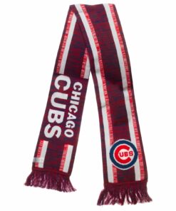Chicago Cubs Red White and Blue Color Blend Knit Graphic Scarf for Baseball Fans